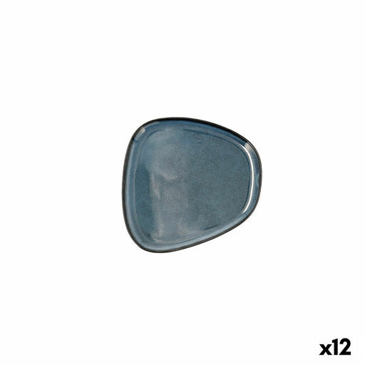Flacher Teller Bidasoa Ikonic Blau aus Keramik 14 x 13,6 x 0,8 cm (12 Stück) (Pack 12x)