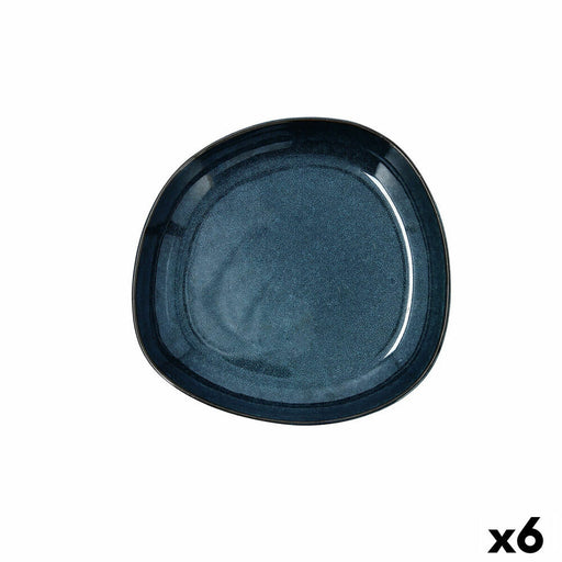 Suppenteller Bidasoa Ikonic aus Keramik Blau (20,5 x 19,5 x 3,3 cm) (Pack 6x)