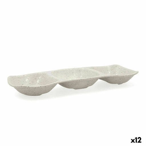 Tablett für Snacks Bidasoa Ikonic Grau Kunststoff Melamine 28,6 x 10,9 x 3,1 cm (12 Stück) (Pack 12x)
