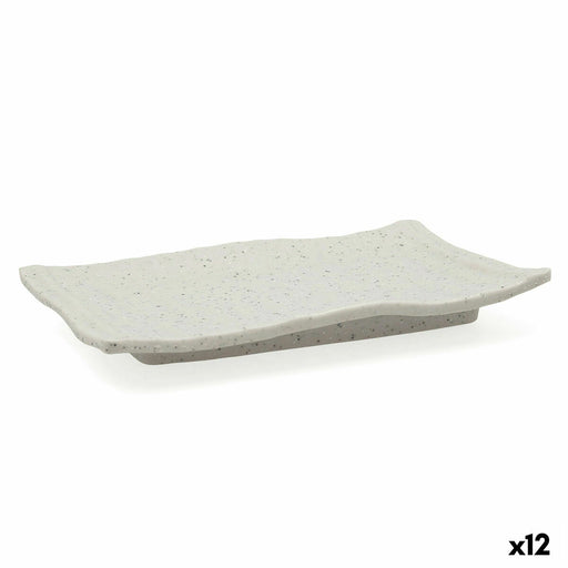 Flacher Teller Bidasoa Ikonic Grau Kunststoff Melamine 20,7 x 13 x 2 cm (12 Stück) (Pack 12x)