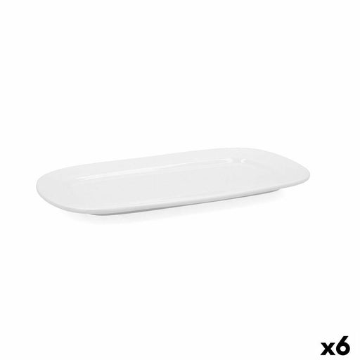 Kochschüssel Bidasoa Glacial aus Keramik Weiß (31 x 18 cm) (Pack 6x)