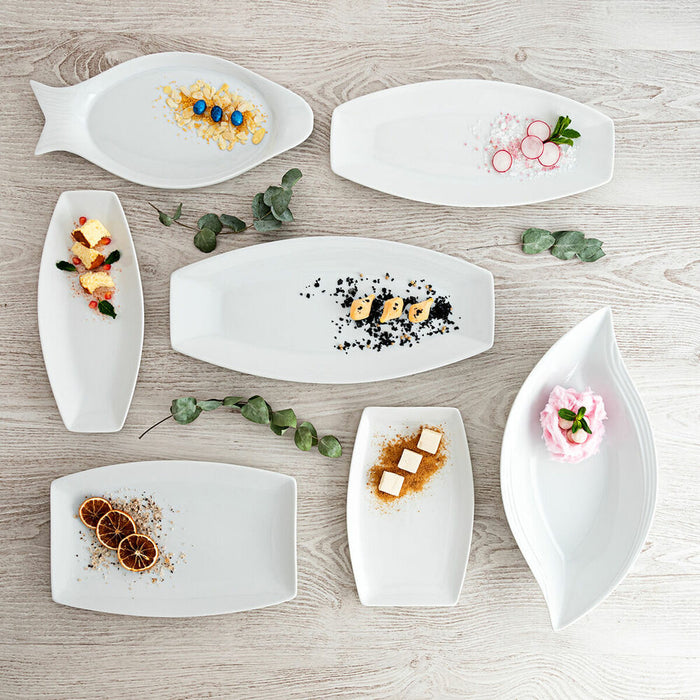 Kochschüssel Quid Gastro aus Keramik Weiß (30,5 x 19,5 x 2,5 cm) (Pack 4x)