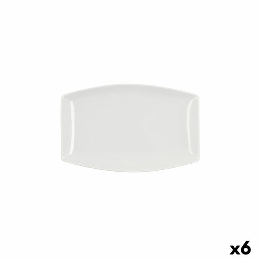 Kochschüssel Quid Gastro karriert aus Keramik Weiß (25,2 x 16 x 2 cm) (6 Stück)