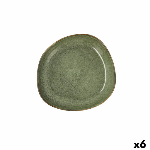 Suppenteller Bidasoa Ikonic aus Keramik grün (20,5 x 19,5 cm) (Pack 6x)