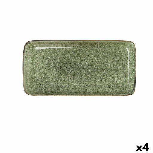 Kochschüssel Bidasoa Ikonic grün aus Keramik 28 x 14 cm (Pack 4x)