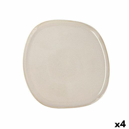 Flacher Teller Bidasoa Ikonic Weiß aus Keramik 26,5 x 25,7 x 1,5 cm (4 Stück) (Pack 4x)
