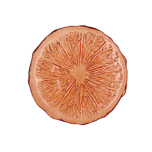 Flacher Teller Quid Acid Orange Glas 21 x 2 cm (6 Stück)
