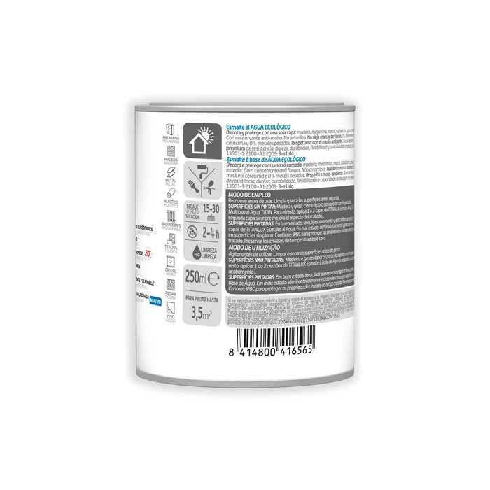 Acryl-Emaille Titanlux 01t056614 Ökologisch 250 ml Weiß Satin