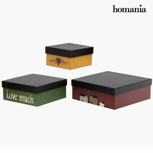 Dekorative Box Homania (3 pcs) Bunt Pappe (3 Stücke) (3 Stück) (1 Stück)