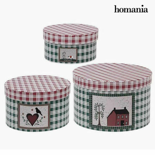 Dekorative Box Homania 43761 (3 uds) grün Pappe (3 Stücke) (3 Stück)
