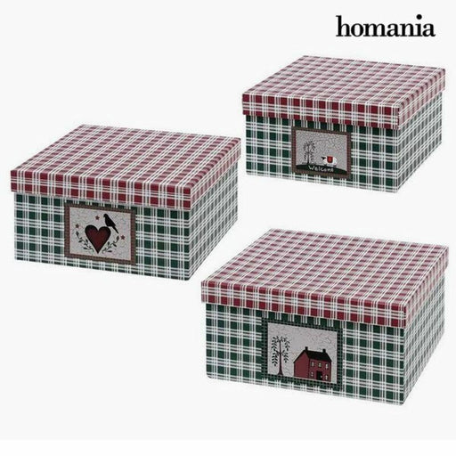 Dekorative Box Homania (3 uds) grün Pappe (3 Stücke) (3 Stück) (1 Stück)