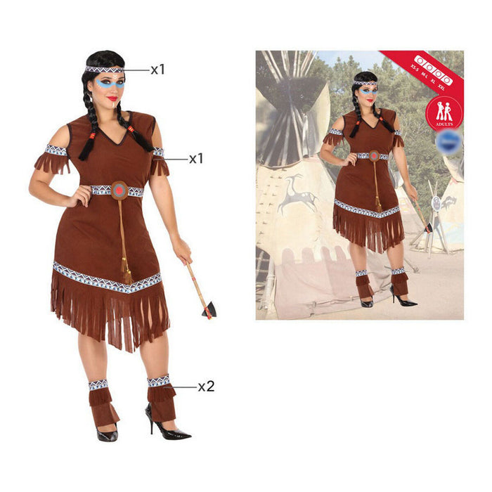Verkleidung für Erwachsene Braun Indianer (3 Stücke)