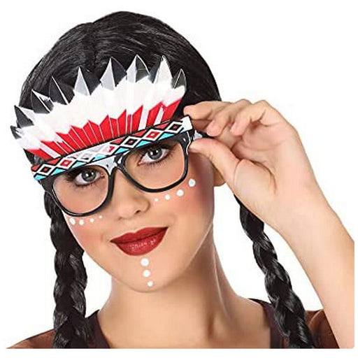Brillen Zubehör für Verkleidung Bunt Indianer