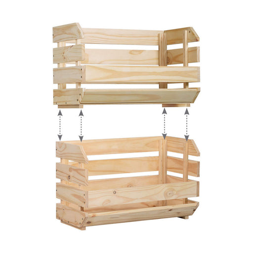Stapelbare Organizer-Box Astigarraga 60 x 28,5 x 35,3 cm Holz Kiefer