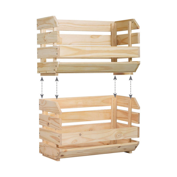 Stapelbare Organizer-Box Astigarraga 60 x 28,5 x 35,3 cm Holz Kiefer