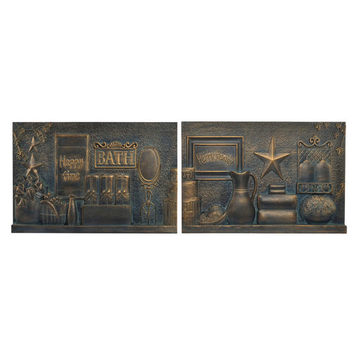 Wanddekoration DKD Home Decor Kupfer 60 x 4 x 40 cm (2 Stück) (2 pcs)