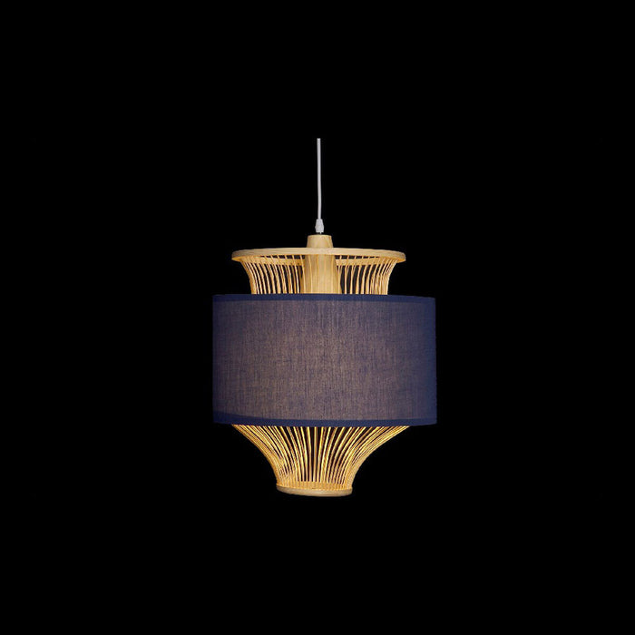 Deckenlampe DKD Home Decor Schwarz Polyester Bambus 220 V 50 W (40 x 40 x 52 cm)