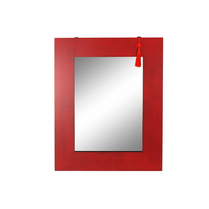 Wandspiegel DKD Home Decor Spiegel Tanne Rot Schwarz MDF (70 x 2 x 90 cm)