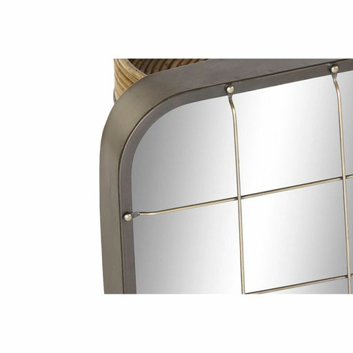 Wandspiegel DKD Home Decor Kristall Schwarz Gold Metall Loft (45,5 x 7,5 x 55 cm)