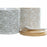 Zuckerdose DKD Home Decor Beige Grau natürlich Bambus Steingut 4 Stücke 9,5 x 9,5 x 9,5 cm