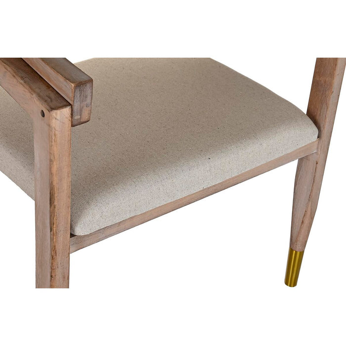 Armlehnstühle DKD Home Decor Beige Polyester Metall Tanne Kunststoff 59 x 55 x 88 cm