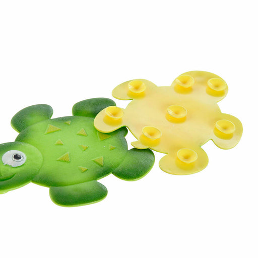 Badematte DKD Home Decor 11,5 x 1 x 10 cm grün Gelb Für Kinder Tortoise PVC 10 cm (2 Stück)