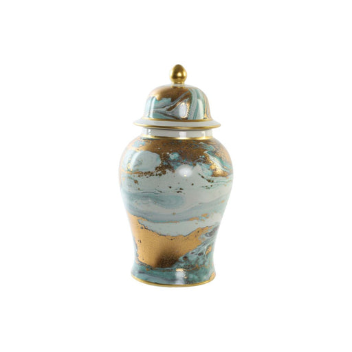 Vase DKD Home Decor Porzellan Blau Gold Moderne (23 x 23 x 43 cm)