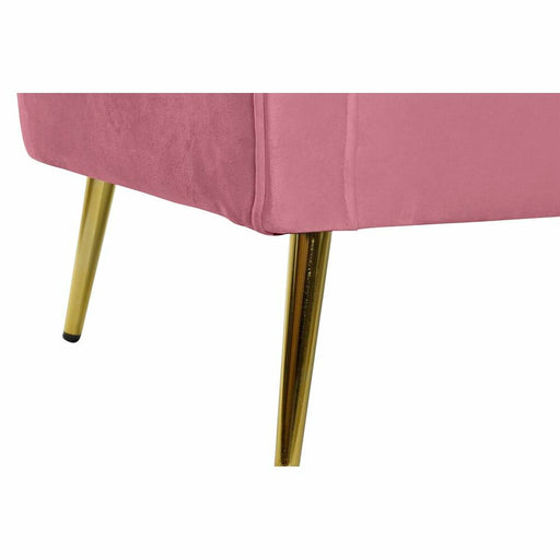 Sofa DKD Home Decor Rosa Metall Polyester Schwamm Holz MDF (140 x 77 x 81 cm)