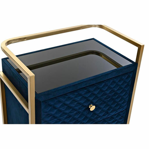 Nachttisch DKD Home Decor 60 x 35 x 74 cm Kristall Blau Gold