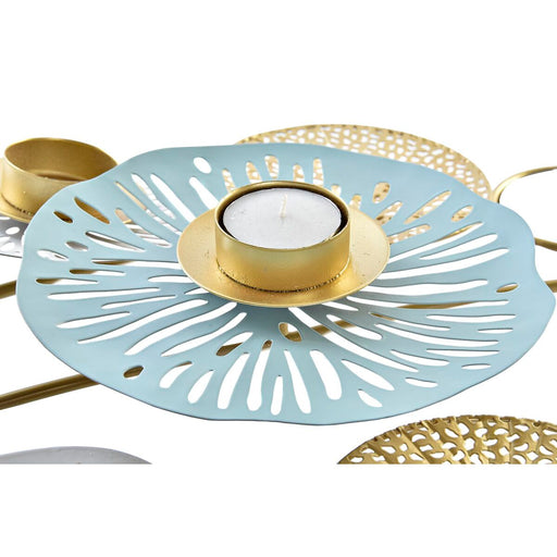 Kerzenleuchter DKD Home Decor Spiegel Gold Metall grün Orientalisch Wasserlilie (54 x 33 x 8 cm)
