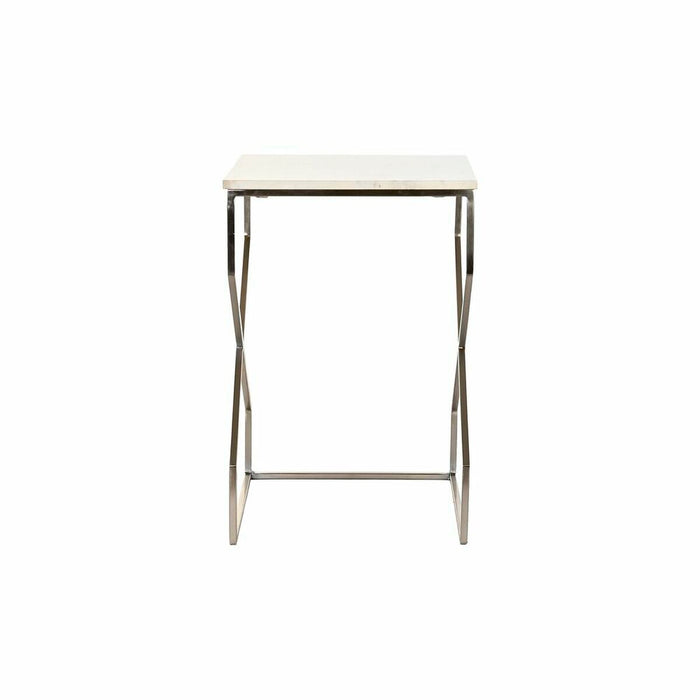 2nd-Set Tischchen DKD Home Decor Silberfarben Metall Marmor 40 x 40 x 60,5 cm
