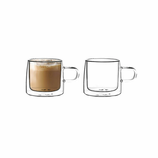 Satz von Kaffeetassen DKD Home Decor Durchsichtig Kristall Borosilikatglas 260 ml