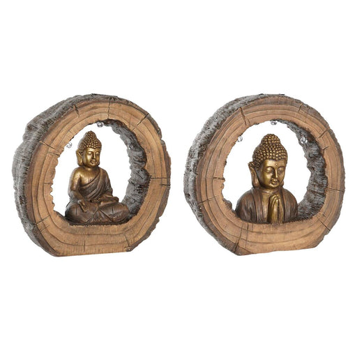 Deko-Figur DKD Home Decor 40 x 13 x 40 cm Gold Braun Buddha Orientalisch (2 Stück)