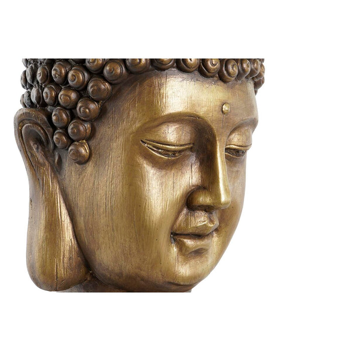Blumentopf DKD Home Decor Fiberglas Gold Buddha Orientalisch (25 x 25 x 36 cm)