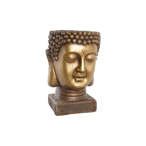 Blumentopf DKD Home Decor Fiberglas Gold Buddha Orientalisch (25 x 25 x 36 cm)