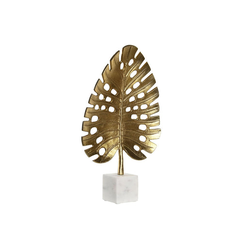 Deko-Figur DKD Home Decor 28 x 7,5 x 47 cm Gold Weiß Tropical Pflanzenblatt