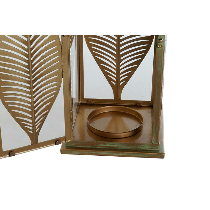 Laterne DKD Home Decor Gold Metall 16,5 x 16,5 x 50 cm Pflanzenblatt