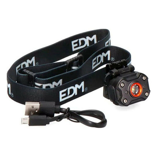 LED-Kopf-Taschenlampe EDM Schwarz 8 W 400 lm
