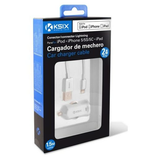 Auto-Ladegerät + Lightning-Kabel MFi KSIX Apple-compatible 2.4 A