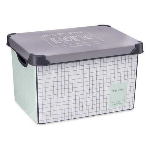 Aufbewahrungsbox mit Deckel Home Grau Kunststoff (29 x 23,5 x 39 cm)
