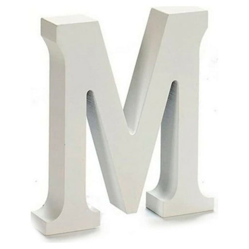 Buchstabe M Weiß Holz 2 x 11 cm