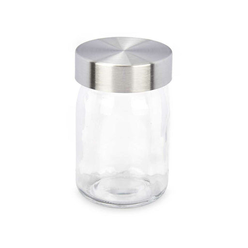Glasgefäß Durchsichtig Silberfarben Metall Glas 230 ml 7 x 11 x 7 cm