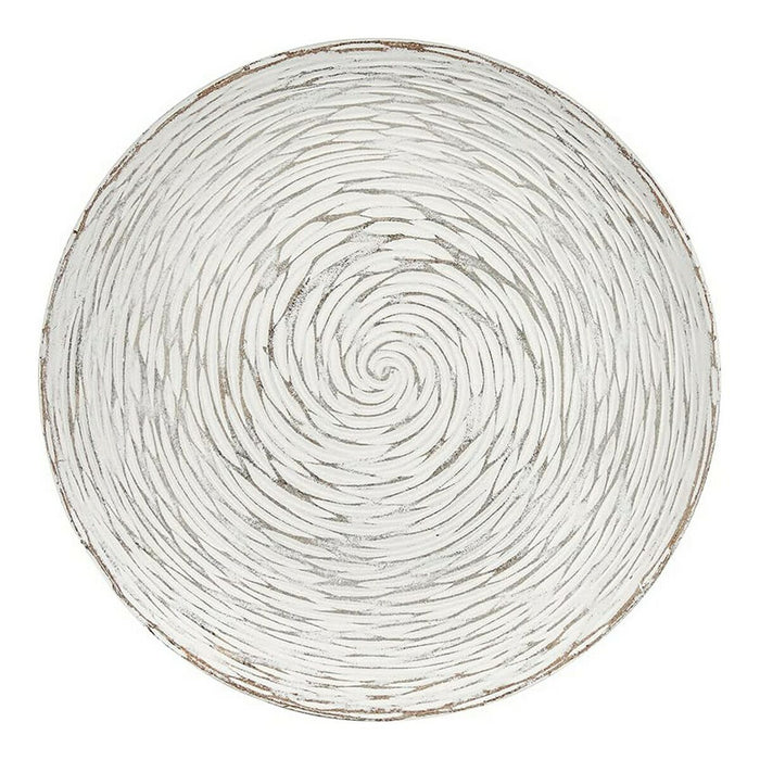 Beistelltisch Spiralen 40 x 39 x 40 cm Holz Braun Weiß