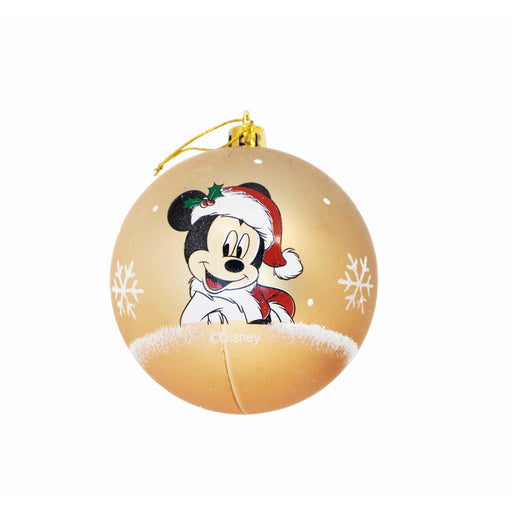 Weihnachtsbaumkugel Mickey Mouse Happy smiles Gold 6 Stück Kunststoff (Ø 8 cm)