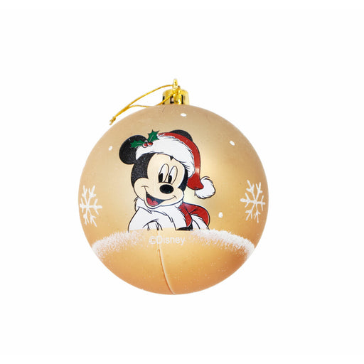 Weihnachtsbaumkugel Mickey Mouse Happy smiles Gold 10 Stück Kunststoff (Ø 6 cm)