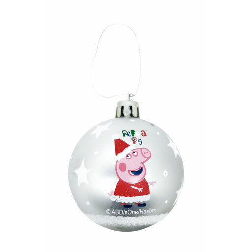 Weihnachtsbaumkugel Peppa Pig Cosy corner Silberfarben 6 Stück Kunststoff (Ø 8 cm)