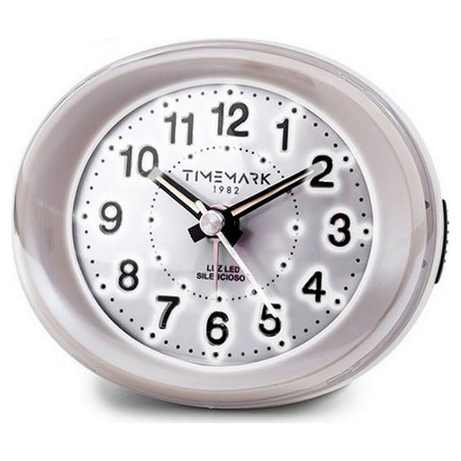 Analoger Wecker Timemark Weiß LED Leicht Leise Snooze Nachtbetrieb 9 x 9 x 5,5 cm (9 x 9 x 5,5 cm)