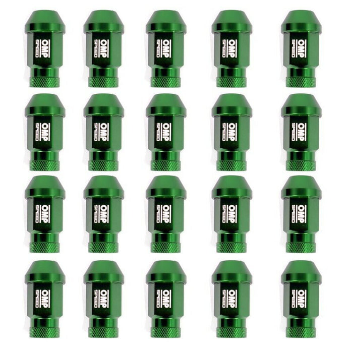Set Muttern OMP 7075 grün 20 uds M14 x 1,25