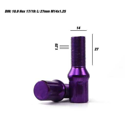 Set Muttern OMP 27 mm Violett 20 uds M14 x 1,25
