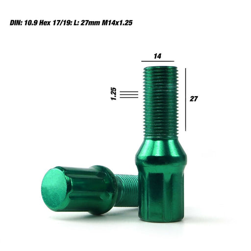 Set Muttern OMP 27 mm grün 20 uds M14 x 1,25